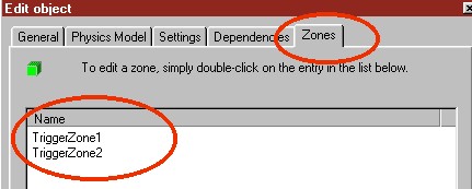 Trigger Zone List