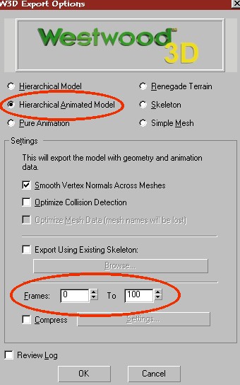 Export Options